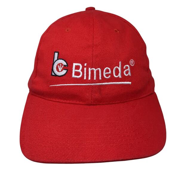 Bimeda Slideback Baseball Cap Red One Size Adjustable Embroidered Vented Holes - Picture 1 of 8